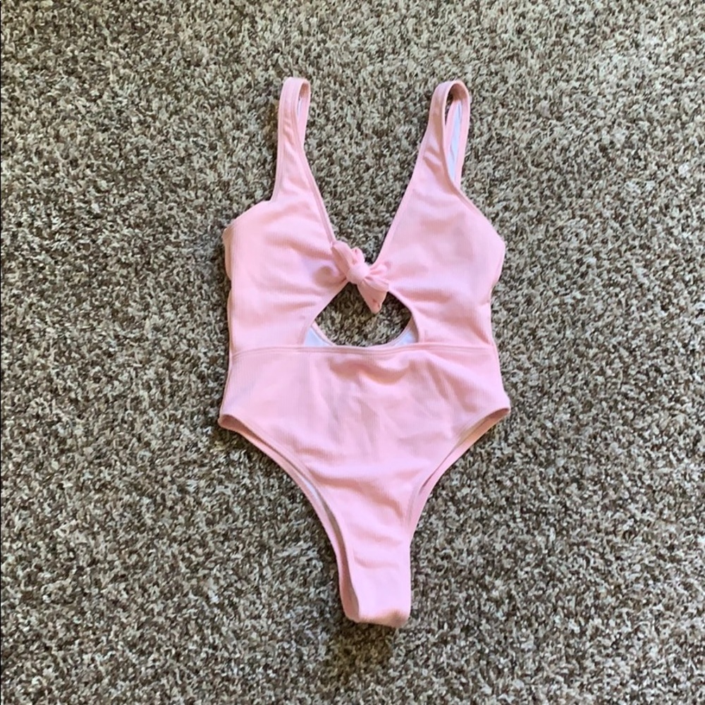 (ONLY PINK LEFT) One Piece Ribbed Swimsuit